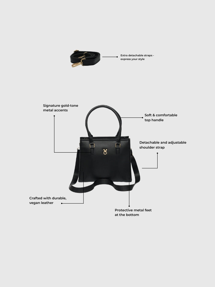 CLASSIC BLACK TOTE BAG - MEDIUM