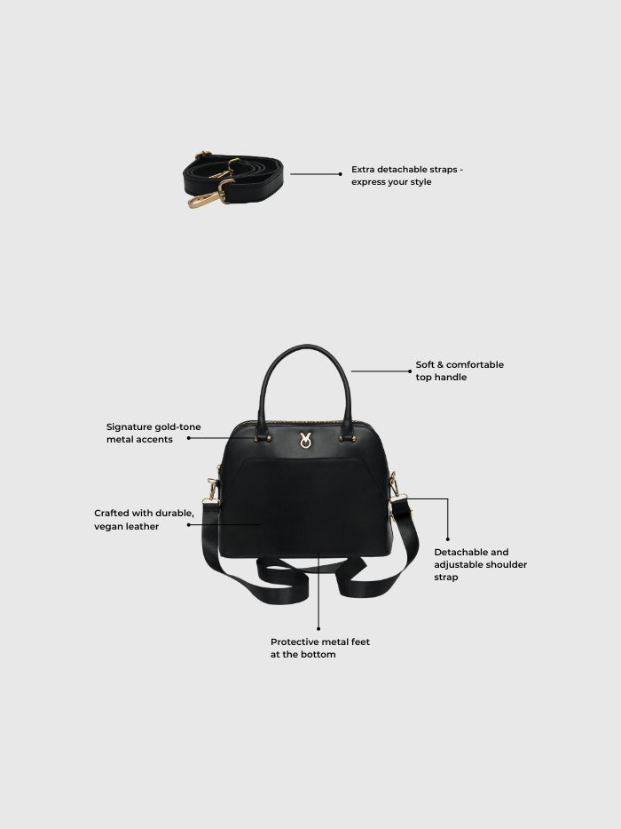 CLASSIC BLACK SATCHEL BAG