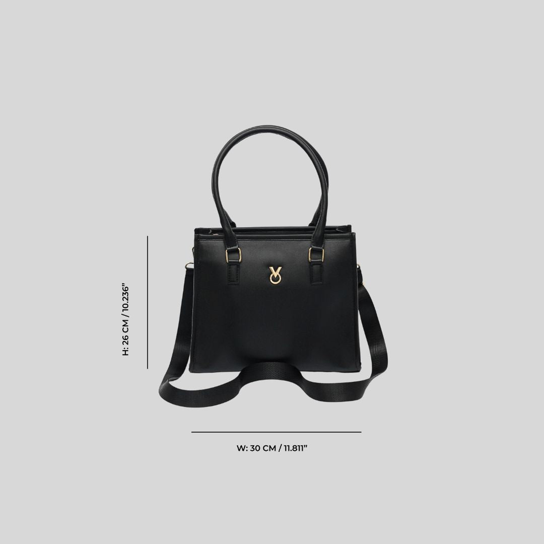 CLASSIC BLACK TOTE BAG - MEDIUM