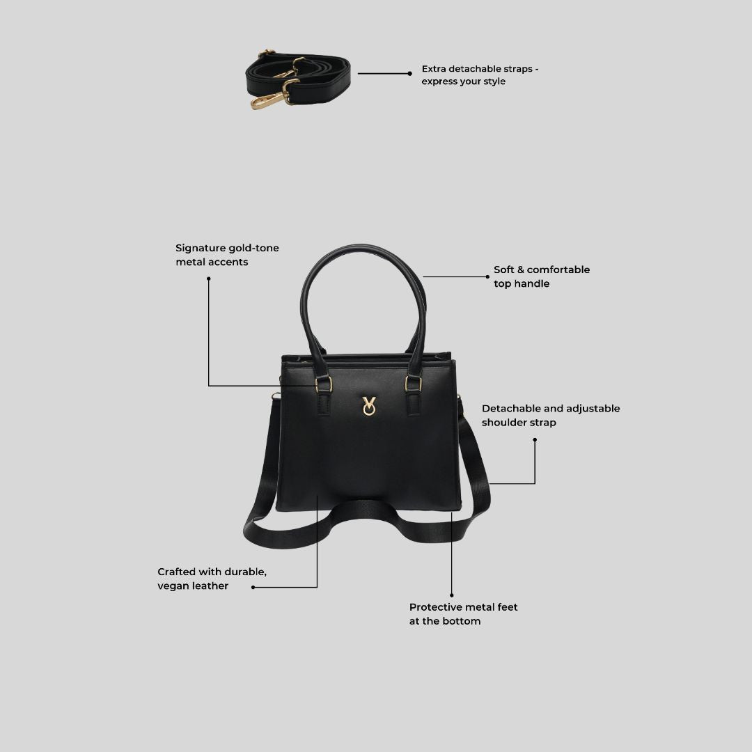 CLASSIC BLACK TOTE BAG - MEDIUM