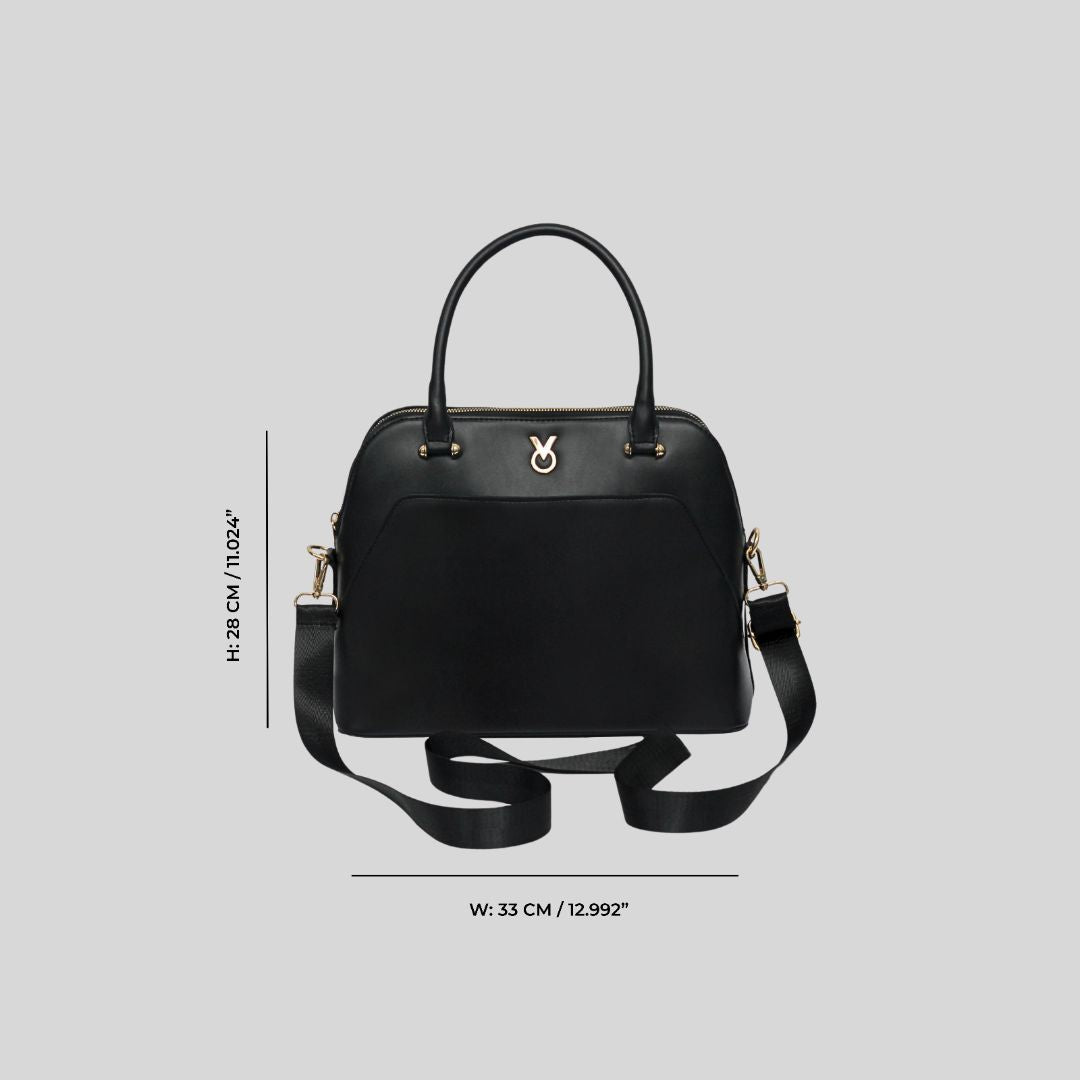CLASSIC BLACK SATCHEL BAG