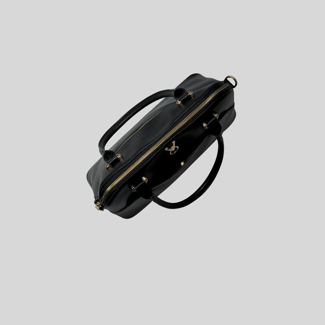 CLASSIC BLACK SATCHEL BAG